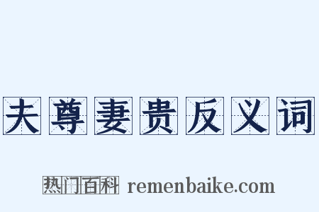 夫尊妻贵反义词是什么意思的图片